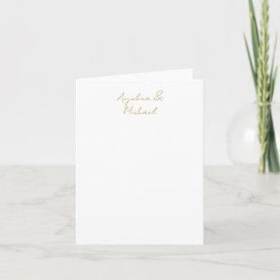 Calligraphy Professional Elegant Gold Color Note Card