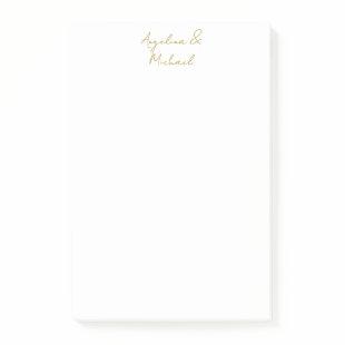 Calligraphy Professional Elegant Gold Color Post-it Notes