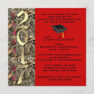 Camo Classic Elegant 2017 Graduation Invitation