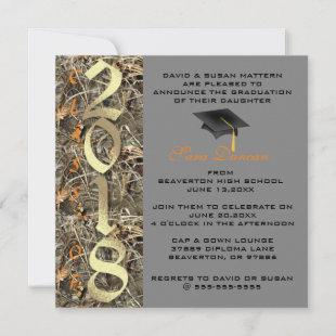 Camo Classic Elegant 2018 Graduation Invitation
