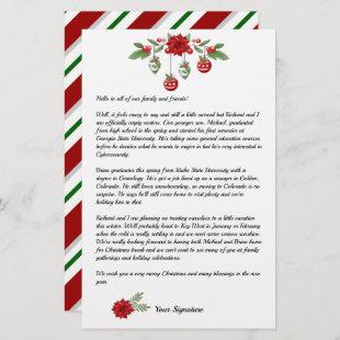Candy Stripe Christmas Family Newsletter Add Text Stationery