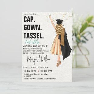CAP GOWN TASSEL Custom Graduation Invitation