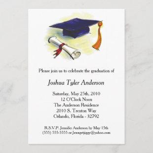 Cap Tassle Diploma Graduation Party Invitation