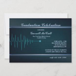 Cardiogram Background Graduation Invitation