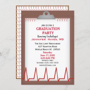 Cardiologist Doctor Graduation Party Invitation