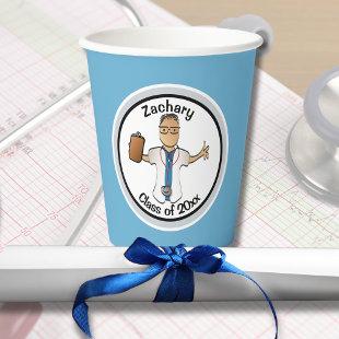 Cartoon Doctor Medical Graduation Ethnic for Him  Paper Cups