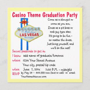 Casino Theme Vegas Style Graduation Party Invitation