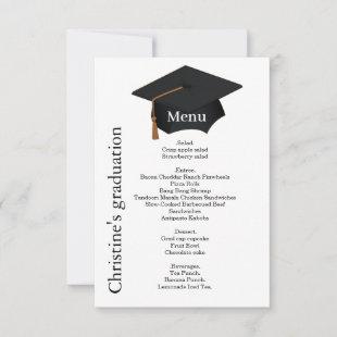Casual black & white Graduation party dinner menu Invitation
