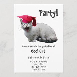 Cat Graduation Party Invitation