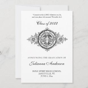 Catholic Classic Elegant Holy Spirit Graduation  Invitation