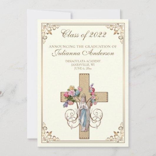 Catholic Classic Elegant Religious Graduation  Inv Invitation
