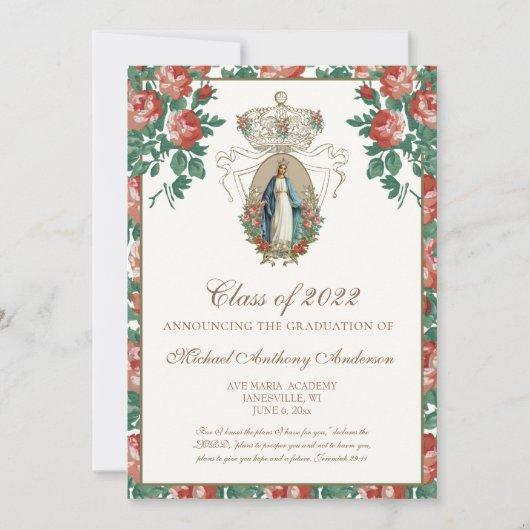 Catholic Elegant Religious Marian Graduation Invit Invitation