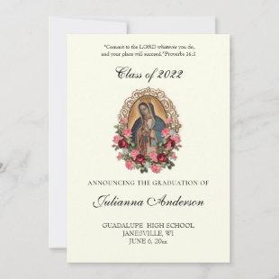 Catholic Guadalupe  Elegant Religious Graduation   Invitation