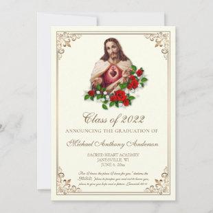 Catholic Jesus Elegant Religious Graduation  Invitation