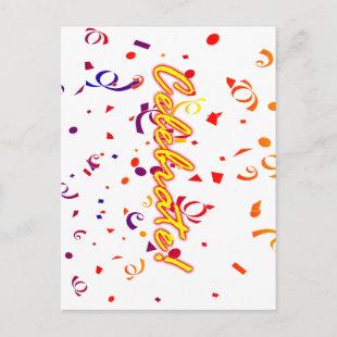 Celebrate Confetti Postcard