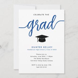 Celebrate the Grad, Blue Photo  Invitation