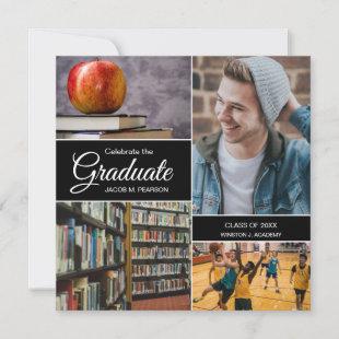 Celebrate the Graduate photo collage Male grad Announcement