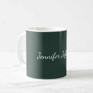 Celtic Green Modern Handwriting Your Name Coffee Mug
