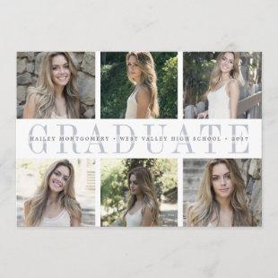 Center Stripe | Six Photo Graduation Announcement