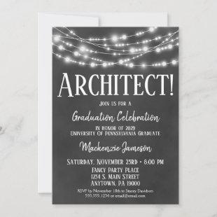 Chalkboard Architect Graduation Party Invitation