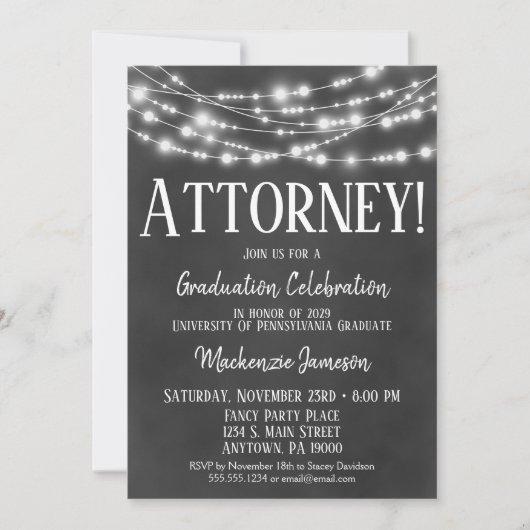 Chalkboard Attorney Graduation Party Invitation