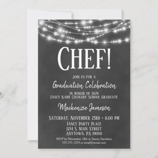 Chalkboard Culinary Graduation Party Invitation