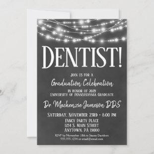 Chalkboard Dentist Graduation Party Invitation