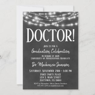 Chalkboard Doctor Graduation Party Invitation