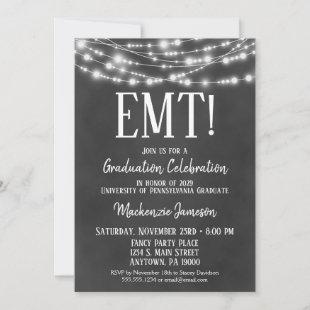 Chalkboard EMT Graduation Party Invitation