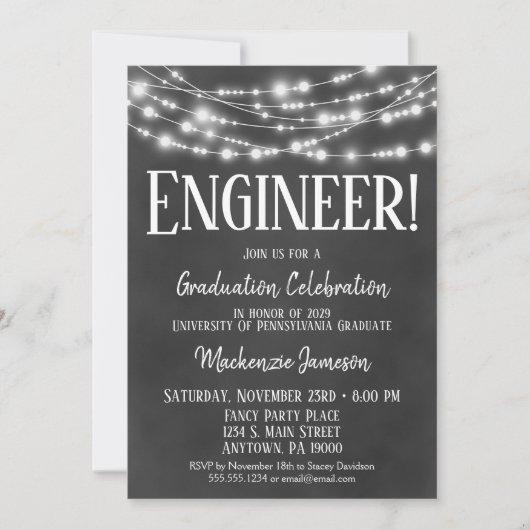 Chalkboard Engineer Graduation Party Invitation