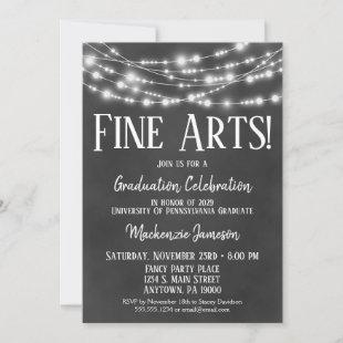 Chalkboard Fine Arts Graduation Party Invitation