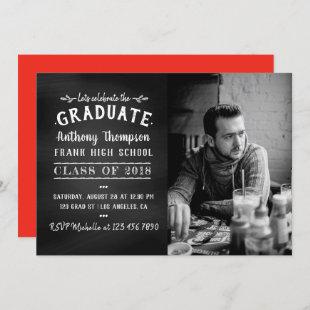 Chalkboard Graduate Party Photo invitation