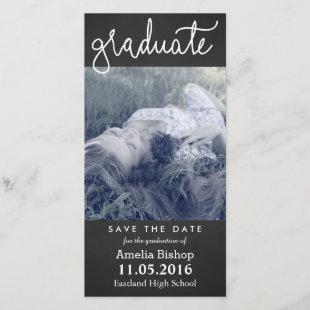 Chalkboard Graduate Typography Save The Date
