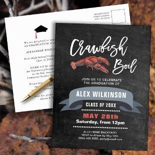 Chalkboard Graduation Crawfish Boil Invitation Postcard