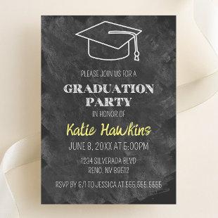 Chalkboard Graduation Party Invitation