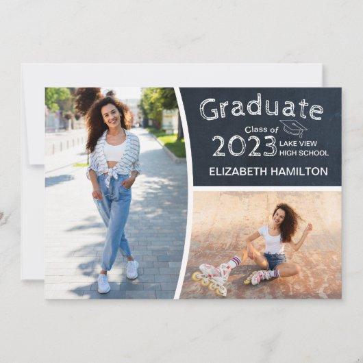 Chalkboard High School Photo Grad Announcement
