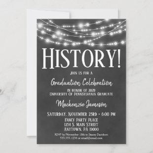 Chalkboard History Graduation Party Invitation
