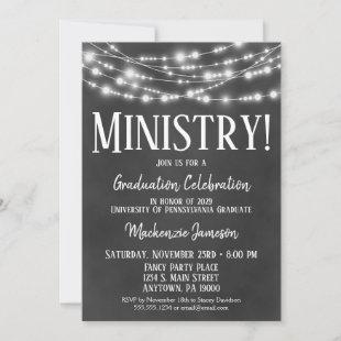 Chalkboard Ministry Graduation Party Invitation