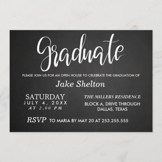 Chalkboard Open House Graduation | Handwritten Invitation