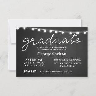 Chalkboard Open House Graduation Party Invitation