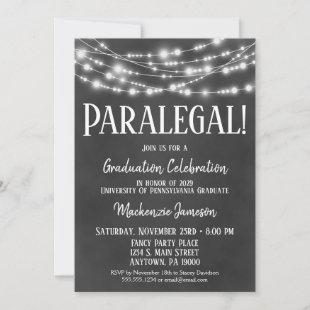 Chalkboard Paralegal Graduation Party Invitation