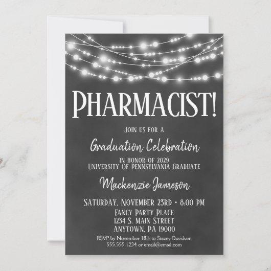 Chalkboard Pharmacist Graduation Party Invitation