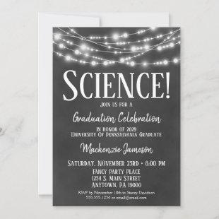 Chalkboard Science Graduation Party Invitation