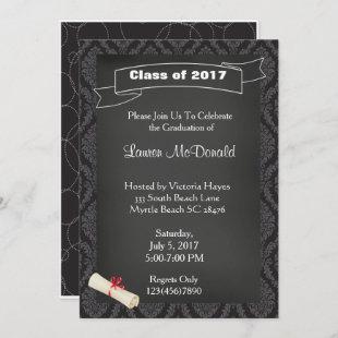 Chalkboard Teacher Graduation Invitation