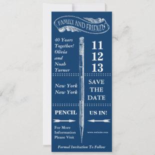 Chalkboard Vintage Save The Date Anniversary