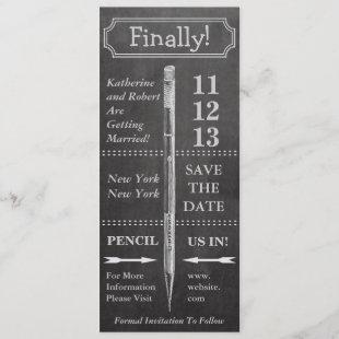 Chalkboard Vintage Save The Date With Banner