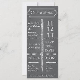 Chalkboard Vintage Save The Date With Banner
