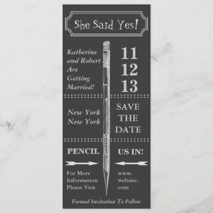 Chalkboard Vintage Save The Date With Banner Invitation