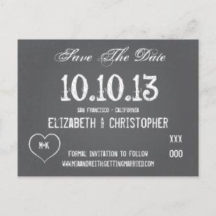 Chalkboard Wedding Save The Date Event Postcard