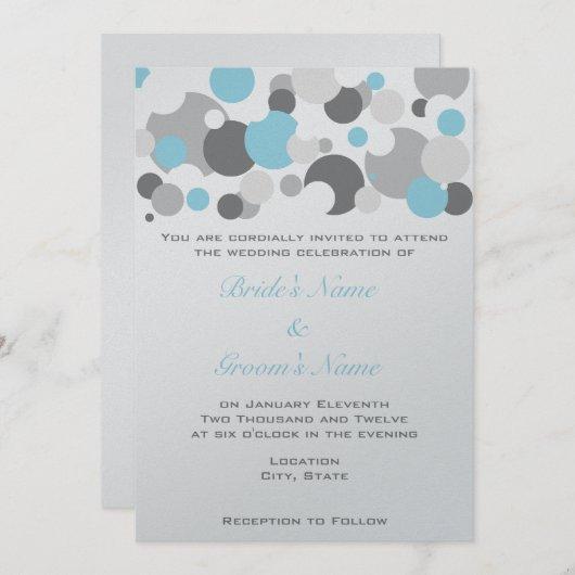Champagne Bubbles Light Blue Invitation